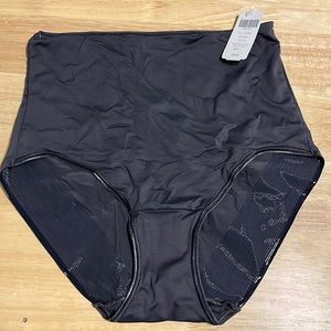 NWT Soma Vanishing Tummy Retro Brief with Lace in a Large Grey Ink color